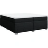 Image de vidaXL Lit boxspring avec matelas noir 200x200 cm tissu