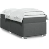 Image de vidaXL Lit boxspring avec matelas gris foncé 90x190 cm Tissu