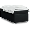 Image de vidaXL Lit boxspring avec matelas noir 90x190 cm Tissu
