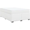 Image de vidaXL Lit boxspring avec matelas blanc 160x200 cm similicuir