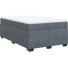 Image de vidaXL Lit boxspring avec matelas gris foncé 120x190 cm velours