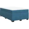 Image de vidaXL Lit boxspring avec matelas bleu foncé 120x200 cm velours