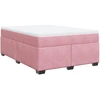Image de vidaXL Lit boxspring avec matelas rose 140x190 cm velours