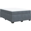 Image de vidaXL Lit boxspring avec matelas gris foncé 140x200 cm velours