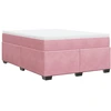 Image de vidaXL Lit boxspring avec matelas rose 160x200 cm velours