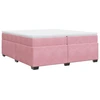 Image de vidaXL Lit boxspring avec matelas rose 200x200 cm velours