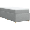 Image de vidaXL Lit boxspring avec matelas gris clair 80x200 cm Tissu