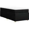 Image de vidaXL Lit boxspring avec matelas noir 90x190 cm Tissu