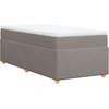 Image de vidaXL Lit boxspring avec matelas Taupe 90x190 cm Tissu