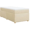 Image de vidaXL Lit boxspring avec matelas Crème 90x200 cm Tissu