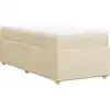 Image de vidaXL Lit boxspring avec matelas Crème 100x200 cm Tissu