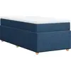 Image de vidaXL Lit boxspring avec matelas bleu 100x200 cm Tissu