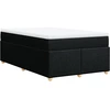 Image de vidaXL Lit boxspring avec matelas noir 120x190 cm Tissu