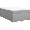 Image de vidaXL Lit boxspring avec matelas gris clair 120x200 cm Tissu