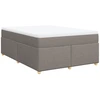 Image de vidaXL Lit boxspring avec matelas Taupe 140x190 cm Tissu