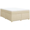 Image de vidaXL Lit boxspring avec matelas Crème 140x190 cm Tissu