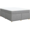 Image de vidaXL Lit boxspring avec matelas gris clair 140x200 cm Tissu