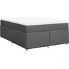 Image de vidaXL Lit boxspring avec matelas gris foncé 140x200 cm Tissu