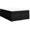 Image de vidaXL Lit boxspring avec matelas noir 140x200 cm Tissu