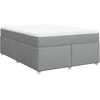 Image de vidaXL Lit boxspring avec matelas gris clair 160x200 cm Tissu
