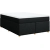 Image de vidaXL Lit boxspring avec matelas noir 160x200 cm Tissu