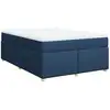 Image de vidaXL Lit boxspring avec matelas bleu 160x200 cm Tissu