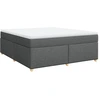 Image de vidaXL Lit boxspring avec matelas gris foncé 180x200 cm Tissu