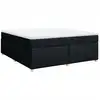 Image de vidaXL Lit boxspring avec matelas noir 180x200 cm Tissu