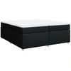Image de vidaXL Lit boxspring avec matelas noir 200x200 cm tissu