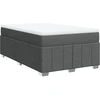 Image de vidaXL Lit boxspring avec matelas gris foncé 120x200 cm Tissu