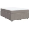 Image de vidaXL Lit boxspring avec matelas Taupe 140x190 cm Tissu