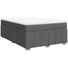 Image de vidaXL Lit boxspring avec matelas gris foncé 140x200 cm Tissu