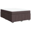 Image de vidaXL Lit boxspring avec matelas Marron foncé 140x200 cm Tissu