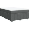 Image de vidaXL Lit boxspring avec matelas gris foncé 160x200 cm Tissu