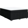 Image de vidaXL Lit boxspring avec matelas noir 160x200 cm Tissu