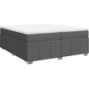 Image de vidaXL Lit boxspring avec matelas gris foncé 200x200 cm Tissu