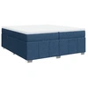Image de vidaXL Lit boxspring avec matelas bleu 200x200 cm Tissu