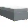 Image de vidaXL Lit boxspring avec matelas gris clair 90x190 cm Tissu