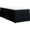 Image de vidaXL Lit boxspring avec matelas noir 90x190 cm Tissu