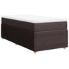 Image de vidaXL Lit boxspring avec matelas brun foncé 90x200 cm Tissu