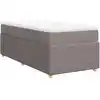 Image de vidaXL Lit boxspring avec matelas Taupe 90x200 cm Tissu