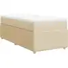 Image de vidaXL Lit boxspring avec matelas Crème 90x200 cm Tissu