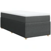 Image de vidaXL Lit boxspring avec matelas gris foncé 100x200 cm Tissu