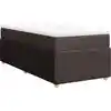 Image de vidaXL Lit boxspring avec matelas brun foncé 100x200 cm Tissu