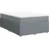 Image de vidaXL Lit boxspring avec matelas gris clair 120x190 cm Tissu