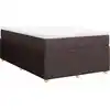 Image de vidaXL Lit boxspring avec matelas brun foncé 120x200 cm Tissu