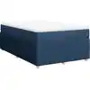 Image de vidaXL Lit boxspring avec matelas bleu 120x200 cm Tissu