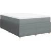 Image de vidaXL Lit boxspring avec matelas gris clair 140x190 cm Tissu