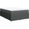Image de vidaXL Lit boxspring avec matelas gris foncé 140x190 cm Tissu