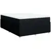 Image de vidaXL Lit boxspring avec matelas noir 140x190 cm Tissu